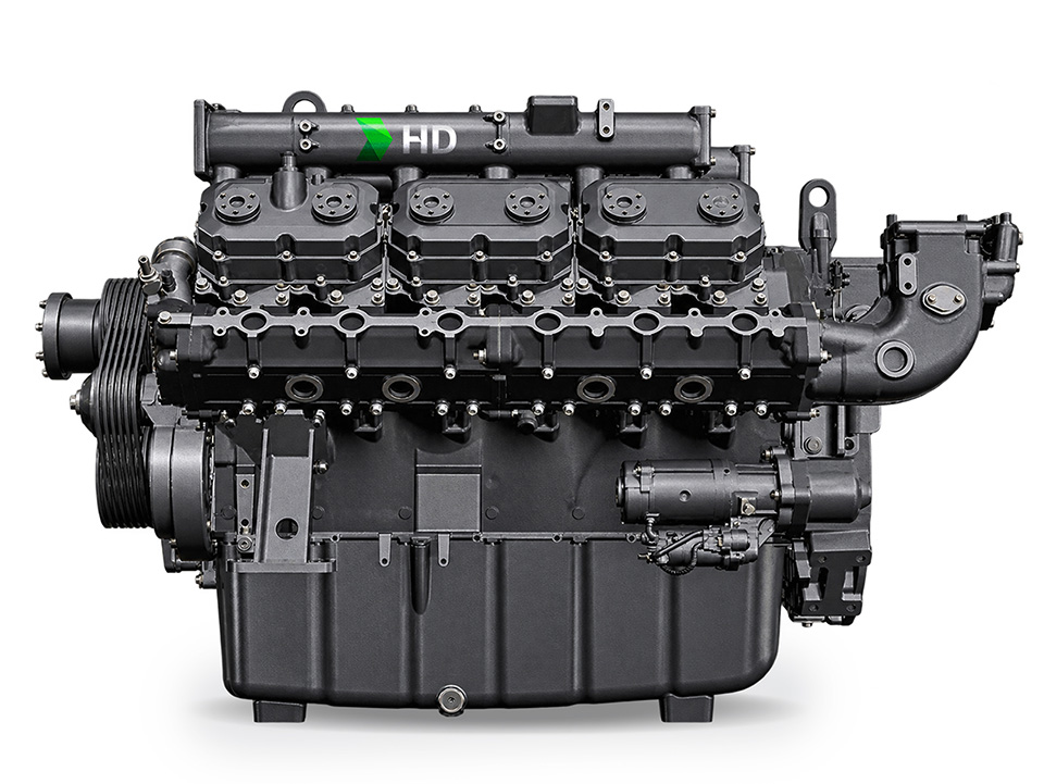 HD Construction Equipment's 22-liter class gas power generation engine long block.