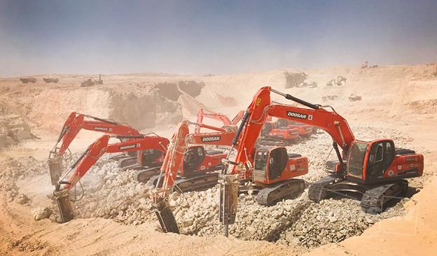 Doosan Infracore在中东创下市场占有率达13.4%的纪录...比上一年增加2倍