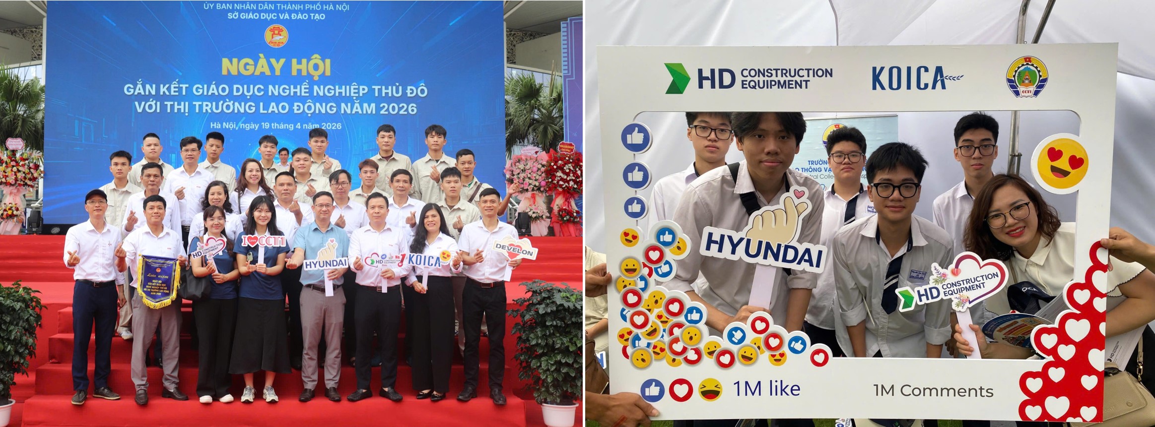 Vocational Fair held at the Dong Anh Culture and Sports Center in Hanoi, Vietnam, on April 19.