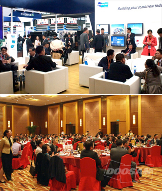 Doosan Infracore参加上海国际动力设备发电机组展览会，展位规模最大