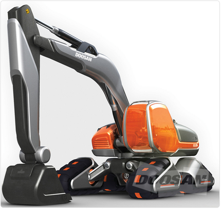 Doosan Infracore's Futuristic Excavator received the Best of the Best Award at a Global Design Award